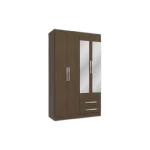 ROPERO 4 PUERTAS + ESPEJO + 2 GAVETAS CAOBA KENNEDY 819-0043