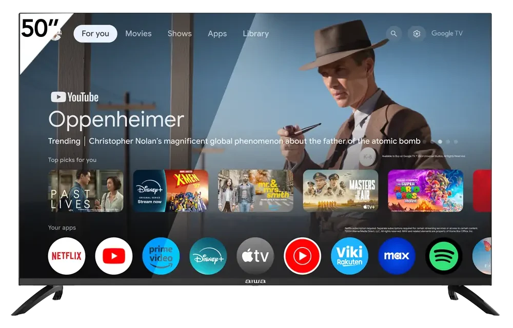 SMART TV AIWA 50'' AW50B4Q ULTRA HD 4K QLED GOOGLE TV
